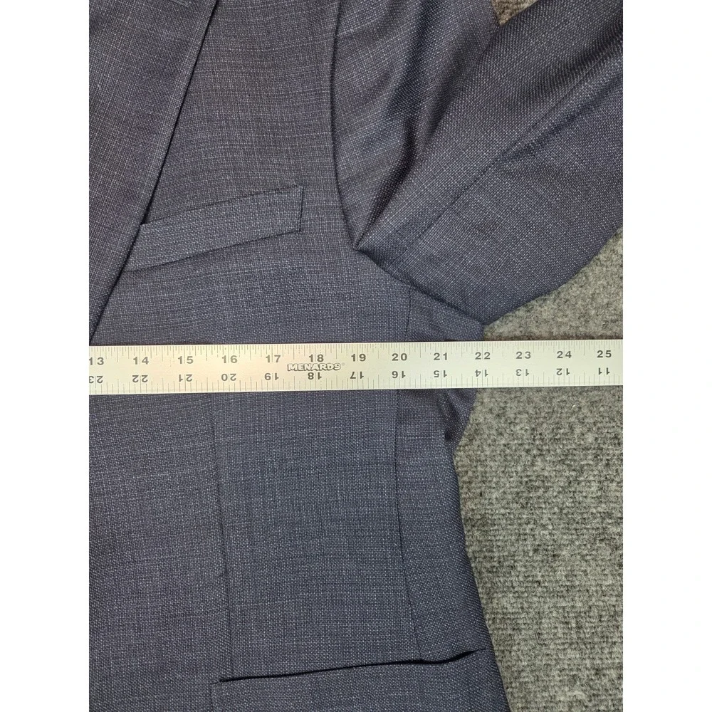 Ermenegildo Zegna Saks Fifth Avenue Blazer Mens 44 Blue Napoli Jacket Wool Silk
